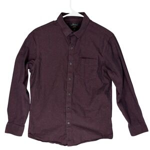 Marc Anthony Button Down Shirt Mens Small Burgundy Excellent Stretch Slim Fit